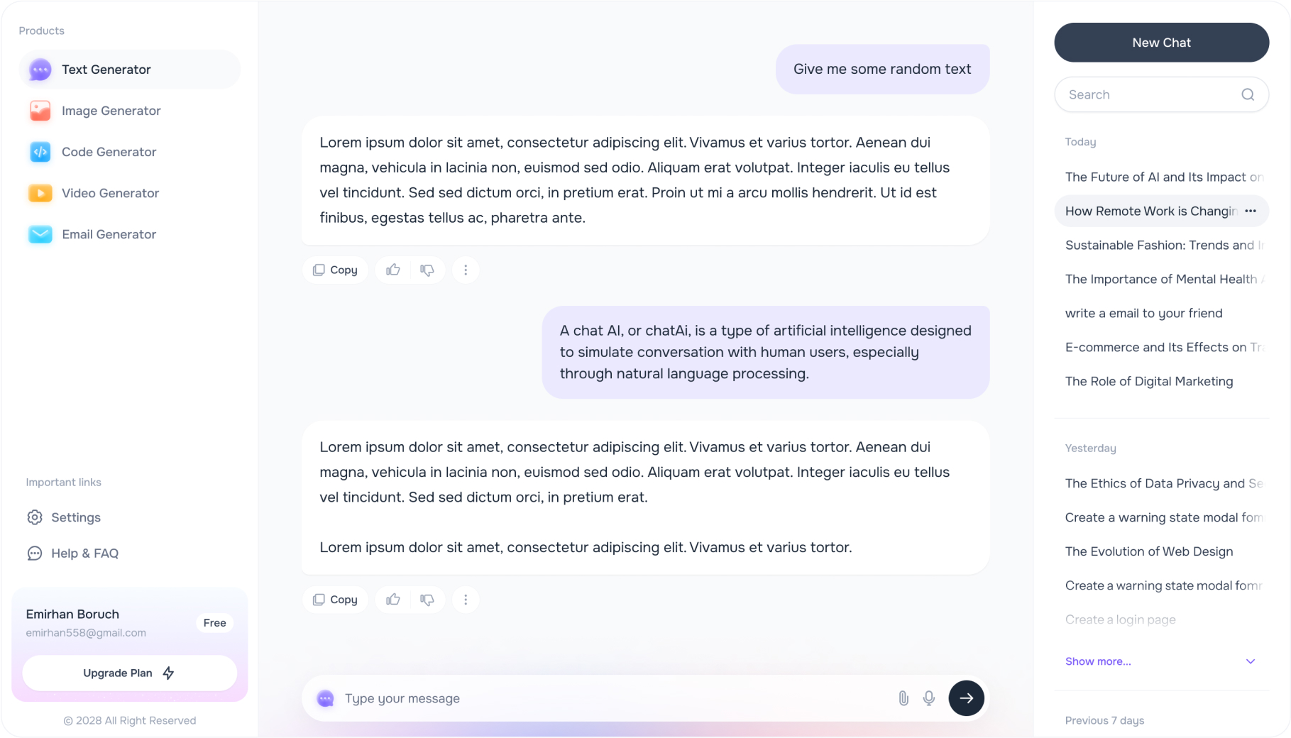 Gerador de texto